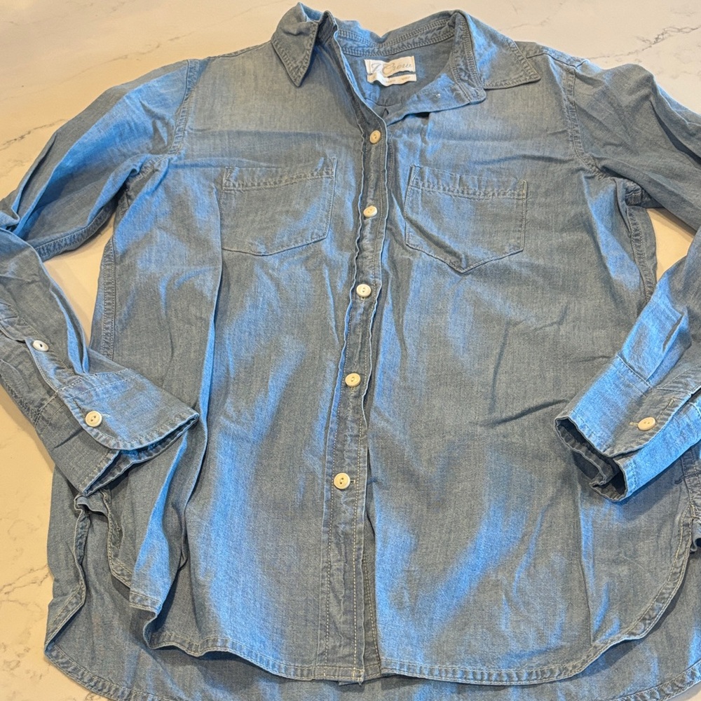 J. Crew Light Blue Denim Top - Picture 2 of 7